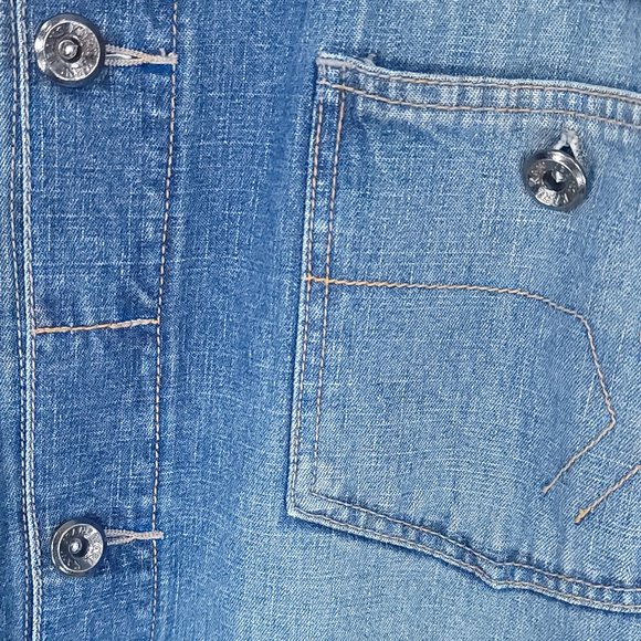 Kani Jeans Jacket Men's XL Button Front Blue Denim Distressed - Picture 4 of 15